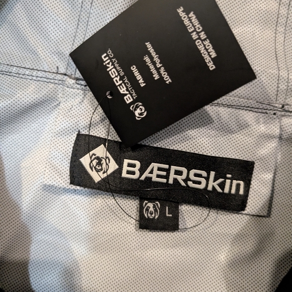 NWT Baerskin Tactical Mens L Rain Jacket Black Full Zip Hooded - Picture 5 of 9